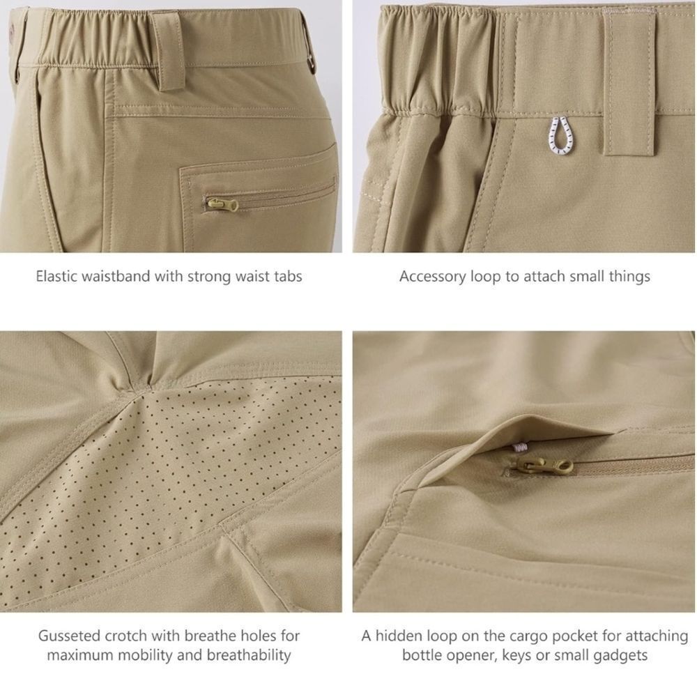 Men's Khaki Cargo Shorts - Picture 4 of 5